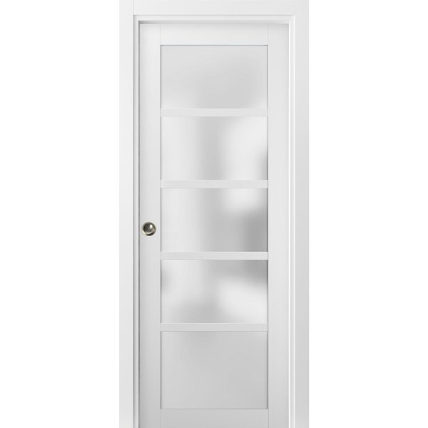 Sartodoors Pocket Interior Door, 36" x 96", White QUADRO4002PD-WS-3696